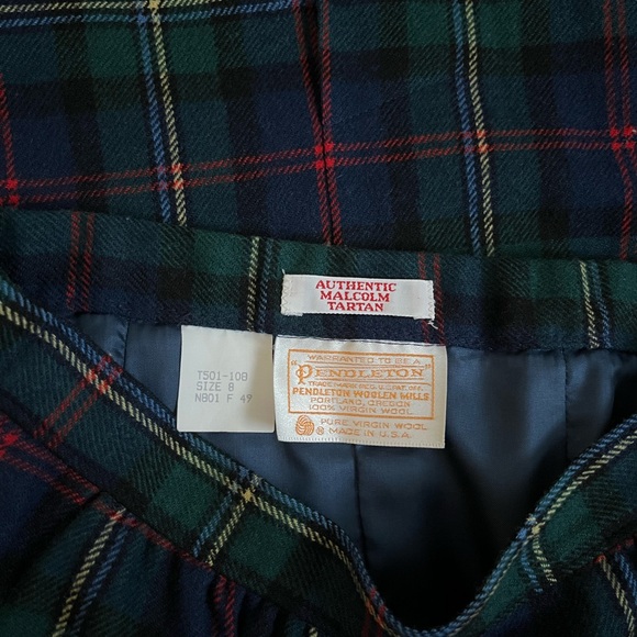 Vintage Pendelton Malcolm Plaid Tartan Wool Skirt Pencil Slim Size 8 - Picture 6 of 6